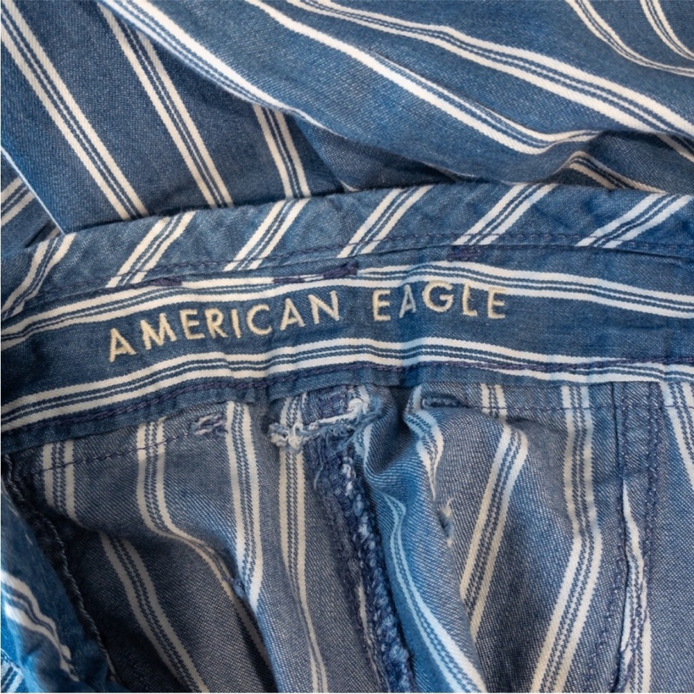 American Eagle Outfitters Blue and White Striped Pants Pleated size 00 - Picture 7 of 9